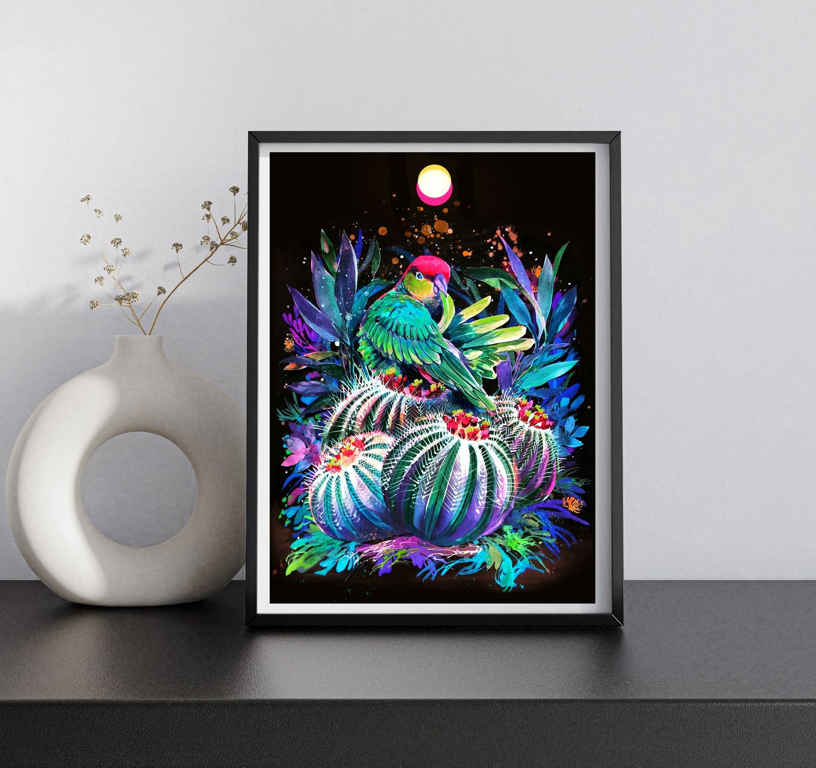 Preening in the Cacti Print